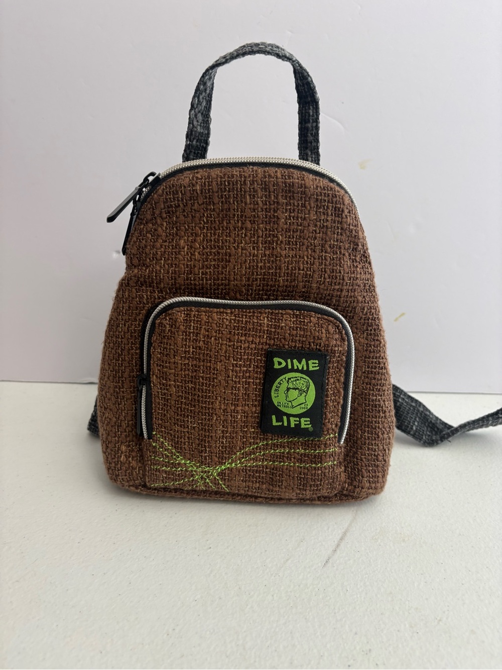 brown Dime Bags Club Kid mini backpack Earthy Canvas